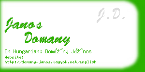 janos domany business card